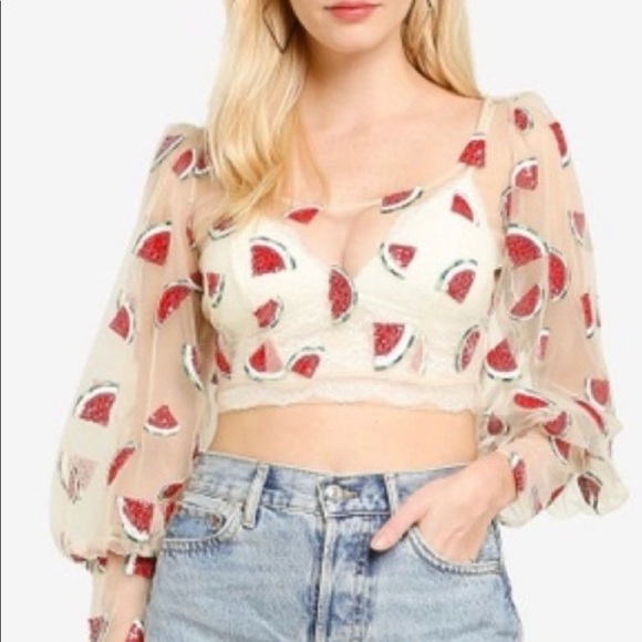 topshop watermelon top